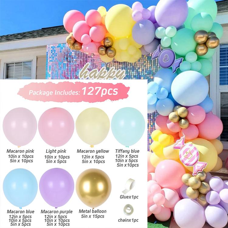 Buntes Macaron Luftballons Girlande Bogen Kit Hochzeit Geburtstagsfeier Deko Kindergeburtstag Hochzeitszubehör Latexballon Babyparty