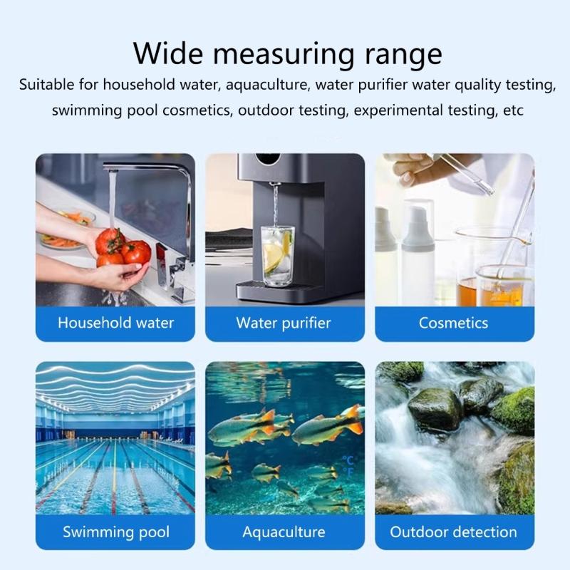 Multifunction Water Test Tool    Salinity Temperature Meter LCD Display Water Analysis Tool for Lab & Shower