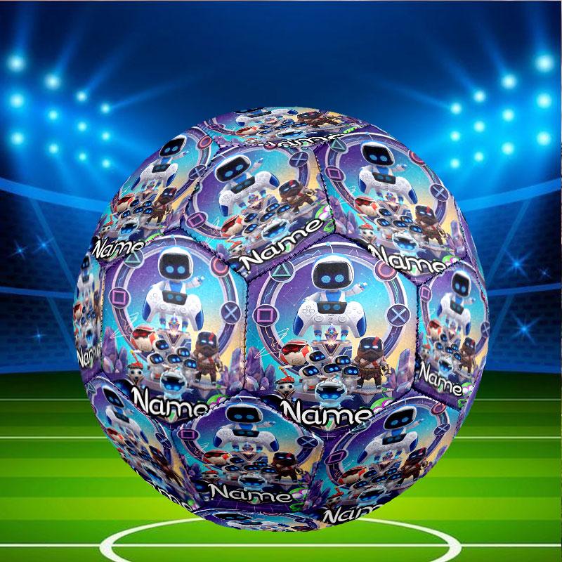 Custom Name Personalized Cosmic Bot Crew Print Size 5 Soccer Ball Training & Match Football, for Team, Kicking, Gift for Football Enthusiasts