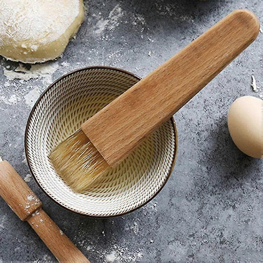2pcs Bbq Basting Brushes,oil Sauce, Wooden Handle Baking Pastry Butter Brush,wooden Kitchen Utensils