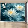 1 ks gobelín s potiskem inspirovaným Lotus Zen, vyrobený z polyesteru, pratelný v pračce, vhodný pro dekoraci ložnice a obývacího pokoje.
