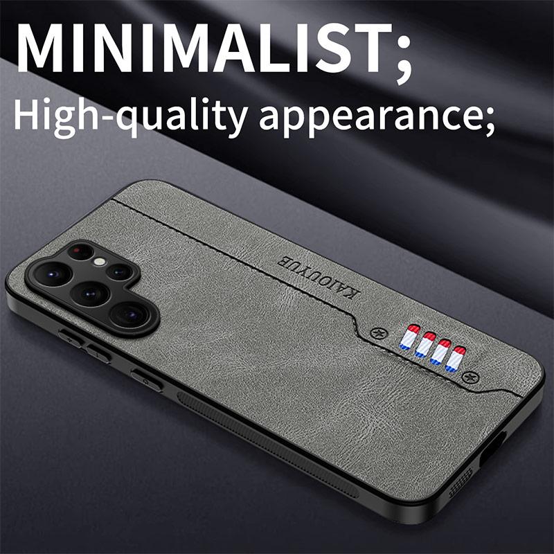 Stitching Color Retro Matte Leather Case For Samsung Galaxy S25 Plus Ultra FE Edge Full Cover Camera Protector Anti Slide Shell