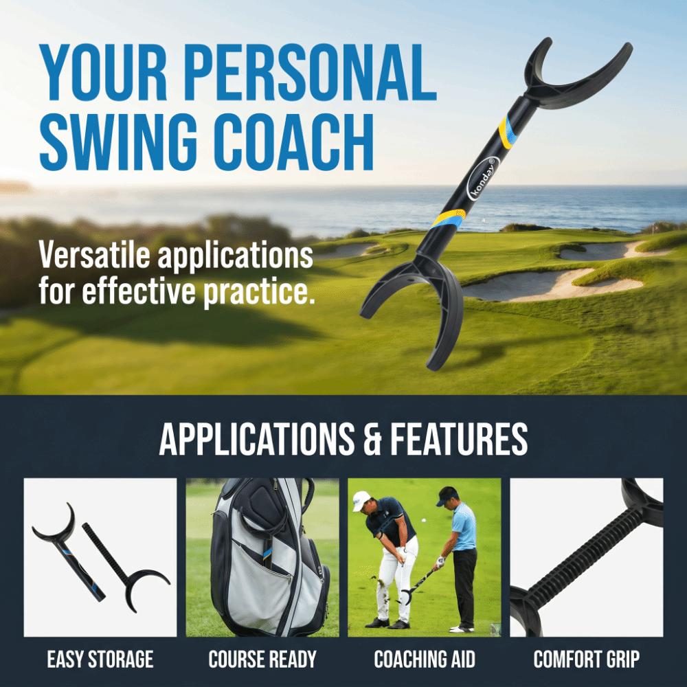 Horn Pole Design Golf Swing Trainer Plastic Material Alignment Aid  Beginner Training