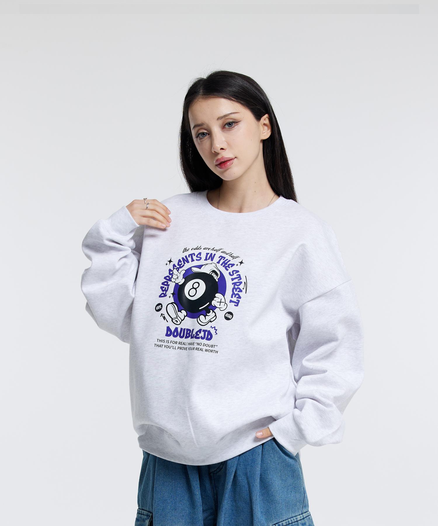 Double Jd Scissor 8-Ball Sweatshirt (Light Gray) M