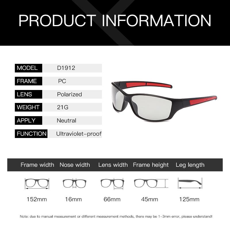 Photochromic Sunglasses Men Polarized Chameleon UV400 Male Change Color Sun Glasses for Women Driving Goggles Eyewear