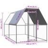 Vidaxl Outdoor Chicken Coop, 2X4X2 M, Galvanized Steel