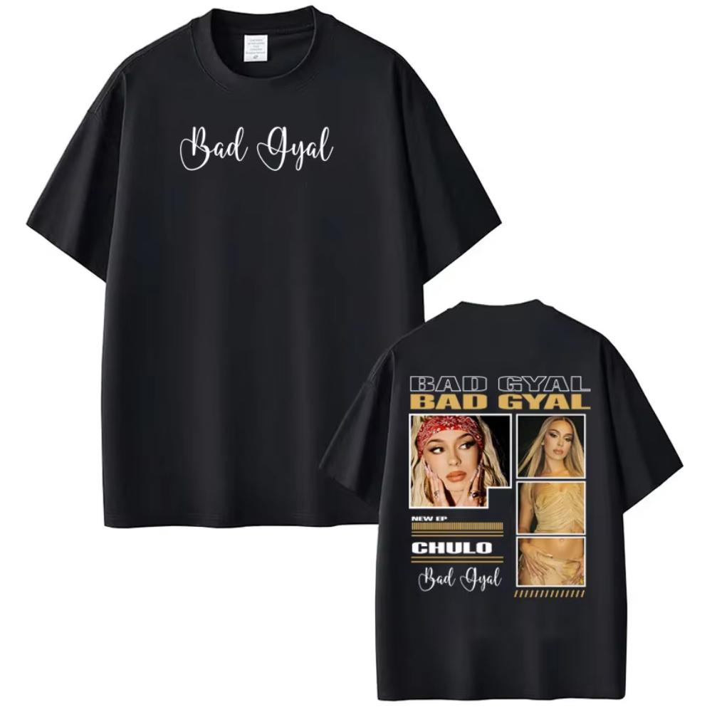 

Singer Bad Gyal Album Tour Merch T-shirt Men Women Fashion T Shirts Summer Cotton Loose Casual Print T-shirts S