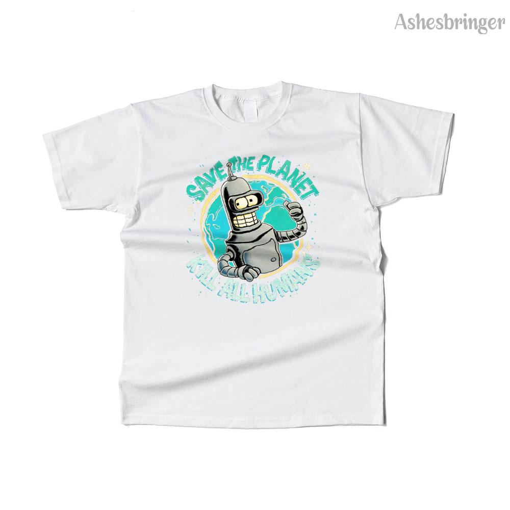 Pánské bavlněné tričko s grafickým potiskem Save the Planet, Kill All Humans, retro vtipné tričko ve streetovém ležérním stylu pro muže a ženy
