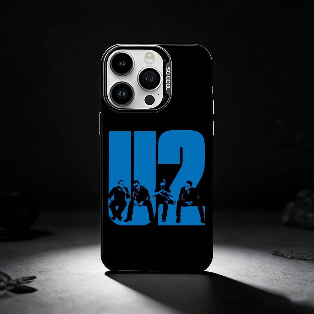 Band U-U2 Phone Case For iPhone 17,16,15,14,13,12,11 Plus,Pro Max,XS,Colored silver phone case