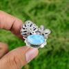 Mothers Day Sale 925 Sterling Silver Natural Larimar Boho Promise Daughter Ring