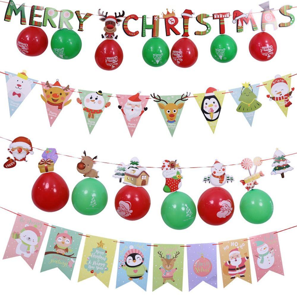 Three-dimensional Hollow Christmas Banner Paper Flowers Creative Design Christmas Decoration Ceiling Layout Honeycomb Paper