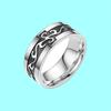 1Pcs Men's and Women's Ethnic Style Simple Retro Stainless Steel Ring