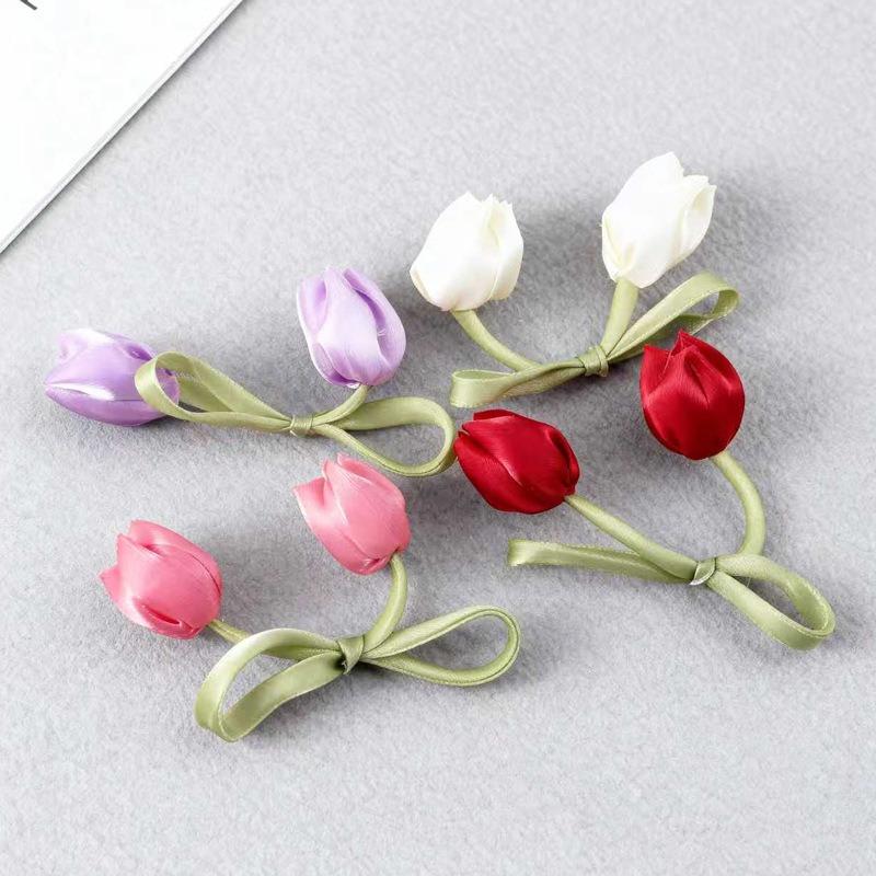 Sweet simulation tulip bud fabric flower clothing accessories accessories DIY headgear hair accessories luggage accessories