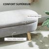 2-in-1 Fabric Storage Bed Bench, Wooden Legs, 110x40x43 cm, Light Grey