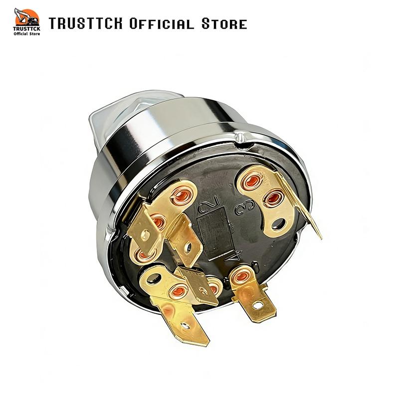 Contacteur d'allumage universel pour tracteur 12V 24V à 4 positions avec 2 clés Pour Lucas 35630 35670 34228 128Sa