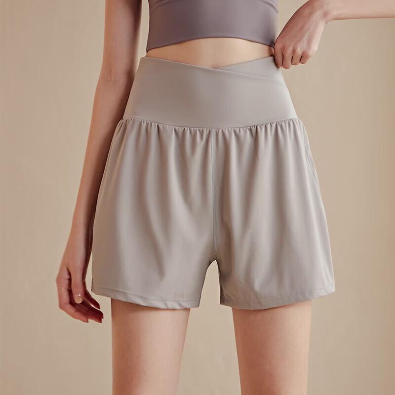 WEZHO Women s Quick-Dry High-Waist 2-in-1 Sports Shorts with Pockets