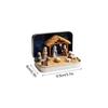 Miniature Nativity Set in Tin Box Desk Christmas Decor Tabletop Religious Ornament for Church Groups Collectors School Classroom