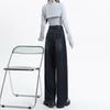 Women's High Waist Wide Leg Jeans Vintage Washed Straight Leg Denim Pants Casual Loose Floor Length Trousers