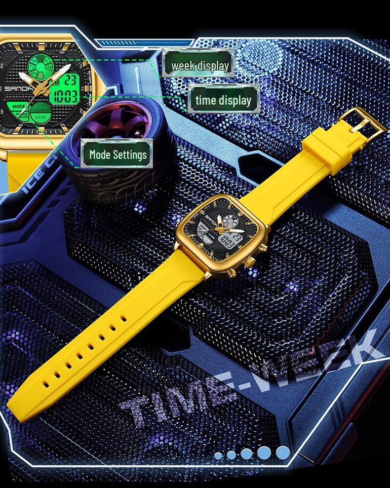 Sanda Multifunctional Men's Luminous Waterproof Electronic Alarm Watch