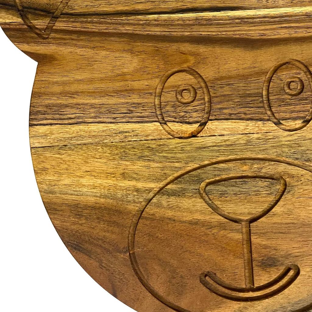 Acacia Wood Cutting Boards for Kitchen, Wooden Serving Charcuterie Board, Chess Print Wood Board, Ideal for Chopping Meat, Fruits, Cheese 12.5"x12.5"