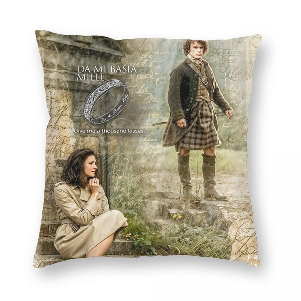 Federa Cuscino Quadrata Serie TV Outlander Copricuscino Cuscino Zip Decorativo Cuscino Coperta Comfort per Casa Camera da Letto
