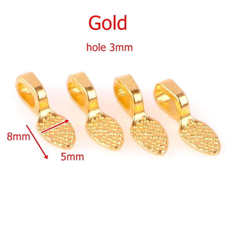 50PCS Tibetan Style Alloy Glue on Flat Pad Bails Water drops Rectangle Shape Pendants Charms Connector Hanger for Jewelry Making