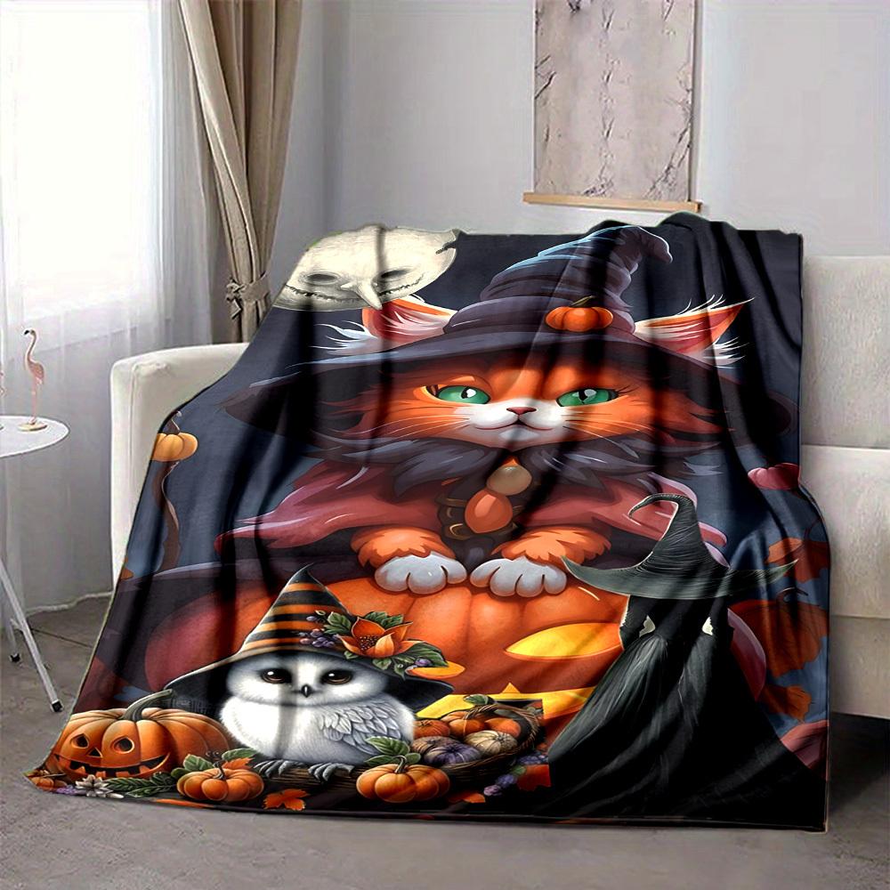 1pc Halloween Cat Costume Blanket Lightweight Blanket Throw Blanket For Sofa, Bed, Travel, Camping, Livingroom, Office, Couch, Chair yy251010015