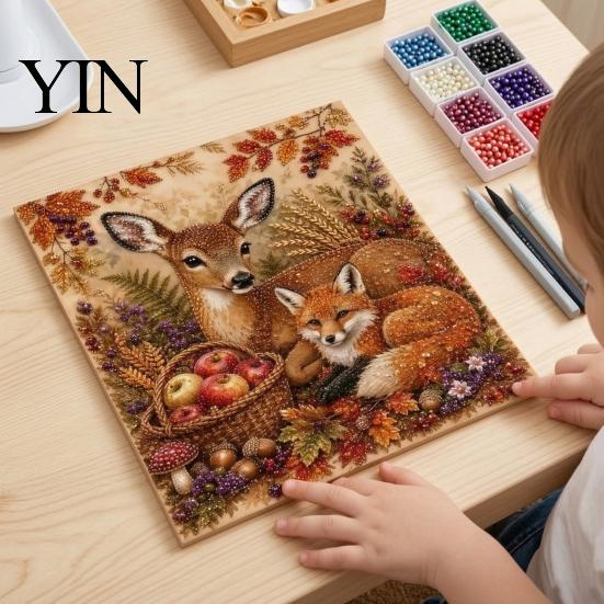 Fall Home Decor Crafts Autumn Faux Pearl Painting Kit, DIY Pumpkin Turkey Art Easy Craft Kits for Kids Sunflower 3D Wall Kit Handmade Harvest Season