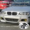 Capa de farol de neblina de fibra de carbono para BMW E46 M3 2001-2006 Grade de farol de neblina preta brilhante, moldura envolvente, duto de ar, capô de farol de neblina