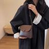 Retro Solid Color PU Leather Small Shoulder Bag Autumn and Winter Women's New Bucket Crossbody Bag CLE