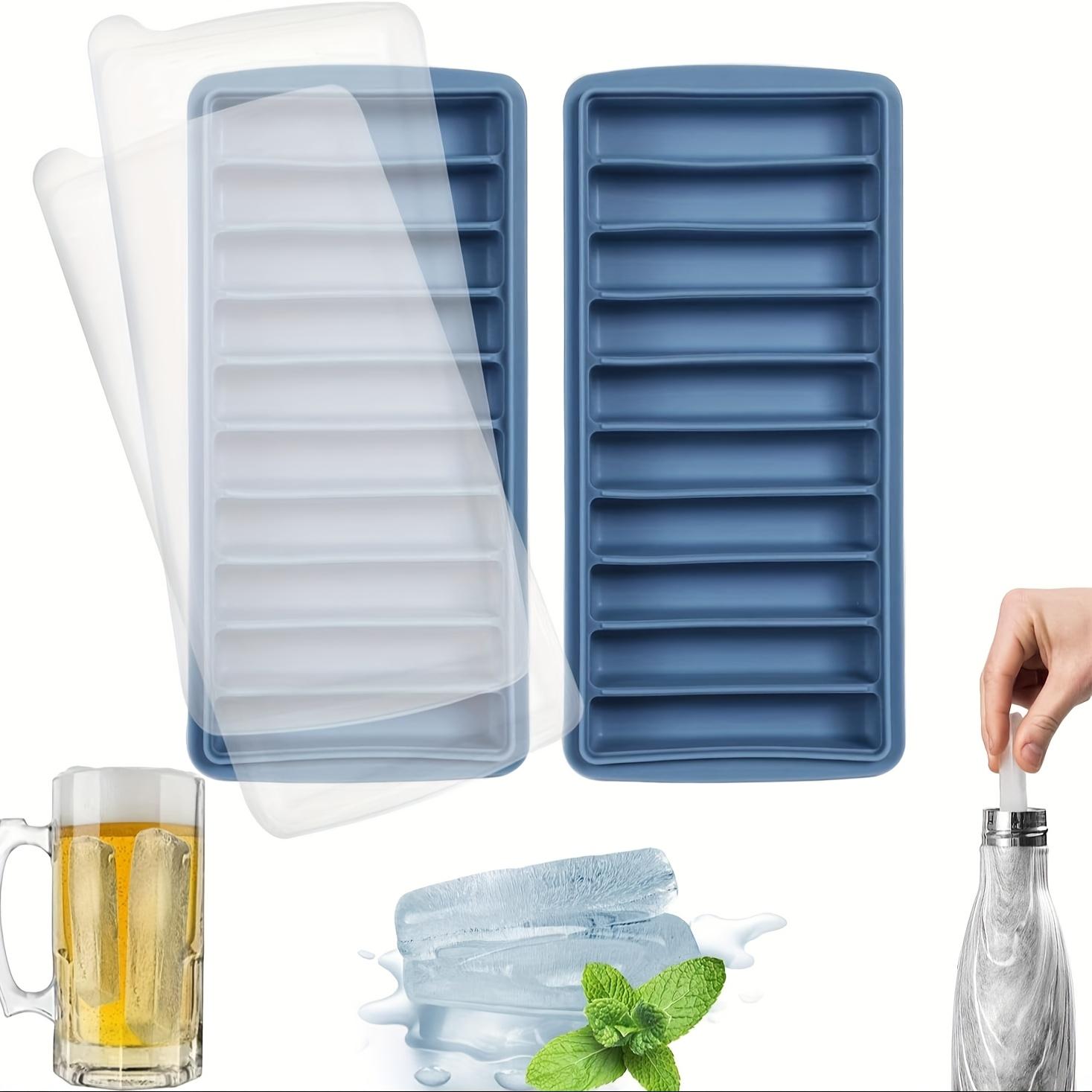

2pcs Silicone Ice Cube Trays with Lids Long Narrow Ice Stick Molds, Flexible Reusable,Easy Release,Perfect for Small Mouth Sport Bottles,Juice Bottles