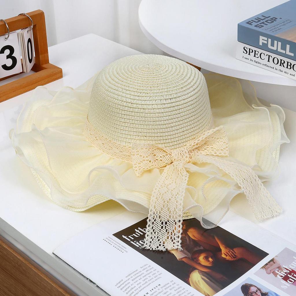 Women's Wide Brim Straw Sun Hat - Foldable Beach & Vacation Hat