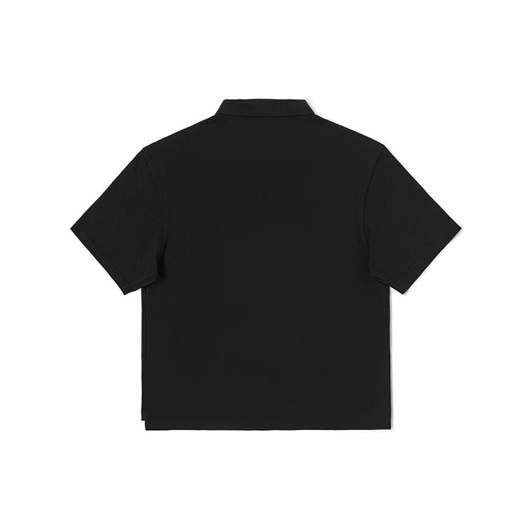 Lee Polo Shirts Unisex Black Polo Collar Moderate Straight Fit LUT006678101245K11000