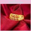 Vietnamese Sand Vintage Gold Abacus Open Ring Elegant Brass Gold Plated Jewelry Gift Women For