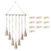 1 Set Hanging Pictures Style Organizer Tassels Hand-woven Solid Color Nordic Bohemian Wall Tapestry