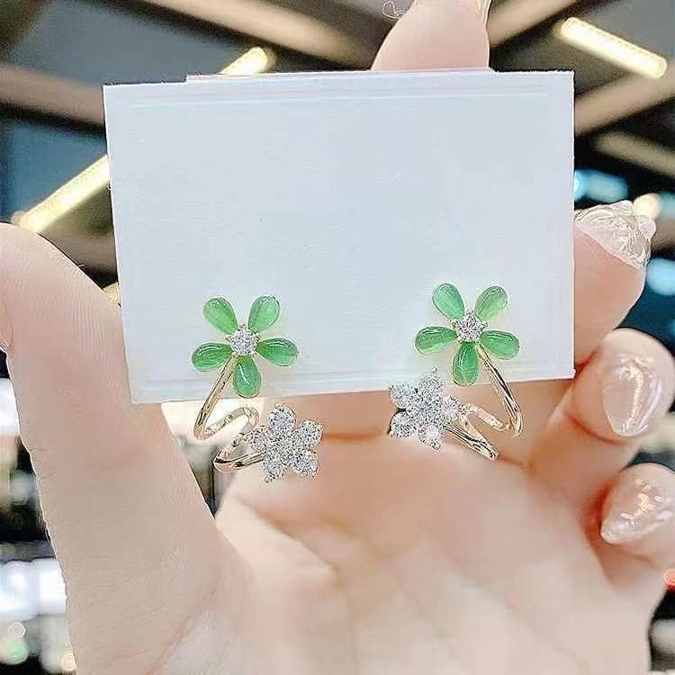 Exquisite 925 Sterling Silver Fresh Flower Stud Earrings - Versatile Korean Summer Fashion for Women