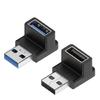 90 Degree Right Up Down Angled USB3.0 Male to Female Extension Adapter for PC