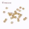 Fashion 18K Gold Plated Inlay Zircon Round Spacer Beads For Needlework Natural Stones Beading Jewelry Making DIY Accessories