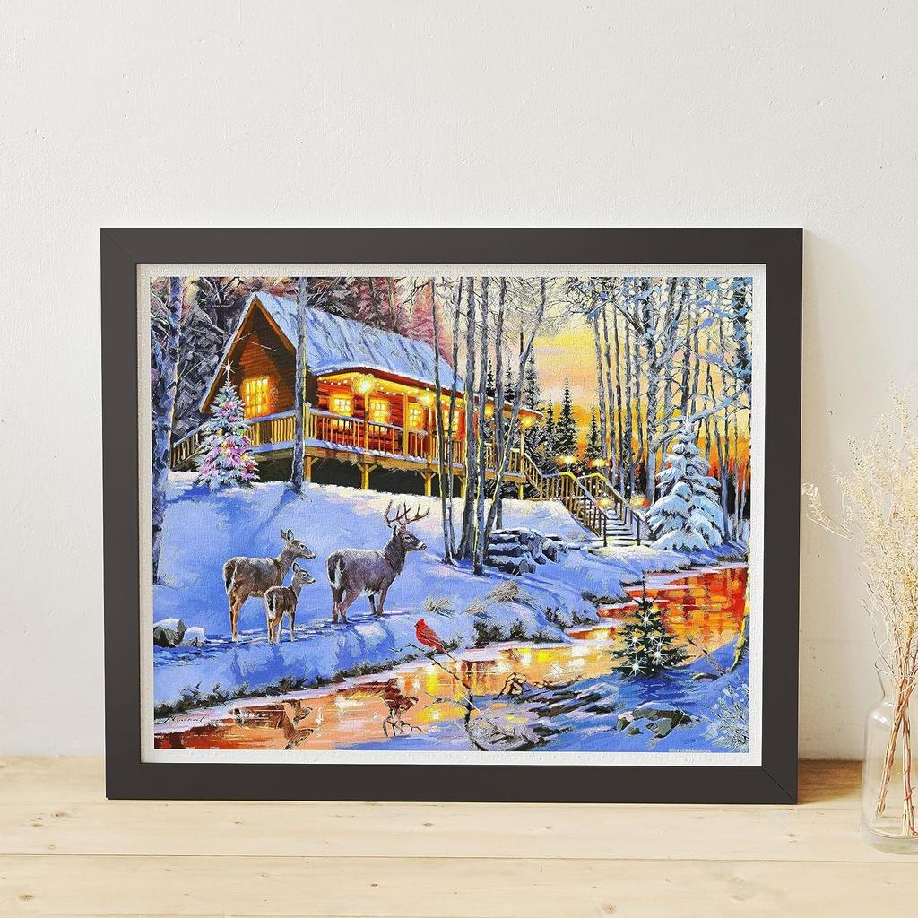 Pinto Plastic Jigsaw Puzzle Studio Wooden Cabin in a Winter for No Broken Design 2000-Piece "Macneil - Forest" (59x73cm) Adults, Difficult, Pieces,