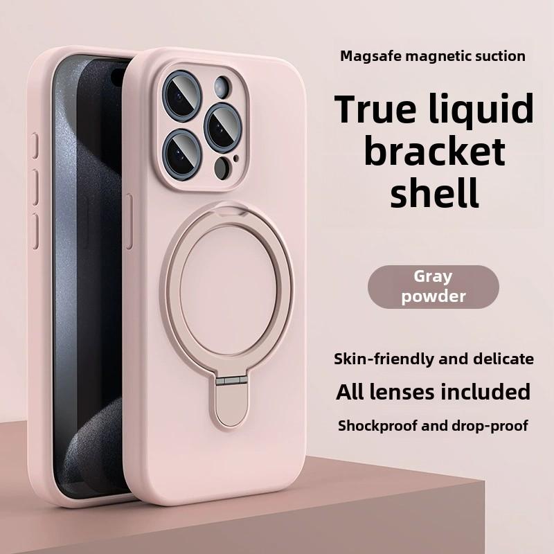 Liquid Silicone Magnetic Ring Holder Case for Magsafe IPhone 16 15 14 13 12 Pro Max Plus 16Pro 15Pro Mag Safe Stand Phone Cover