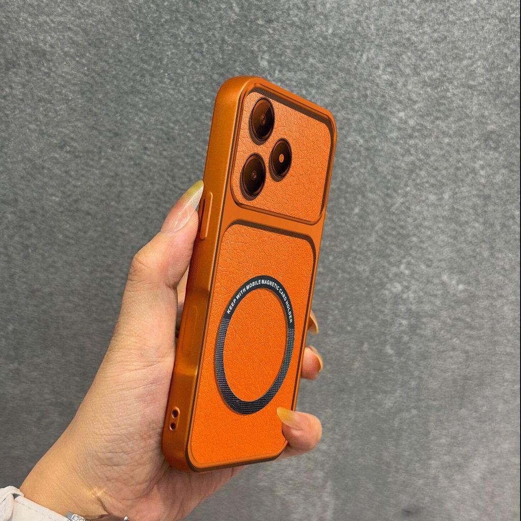 Upgraded Big Lens Protection Case for Realme C65s,C63,C61,Note 70 Luxury Leather Casing with Magnetic Ring