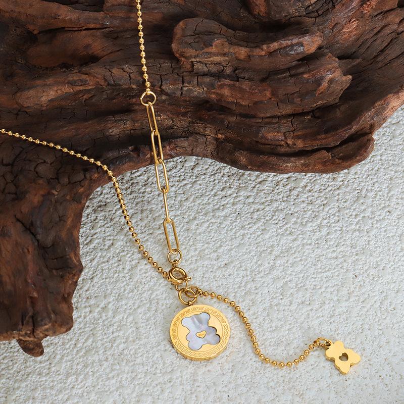 Cute Bear Pendant Necklaces For Women Stainless Steel Gold Plated Waterproof Women's Neck Chain Charm Necklace Luxury Jewelry