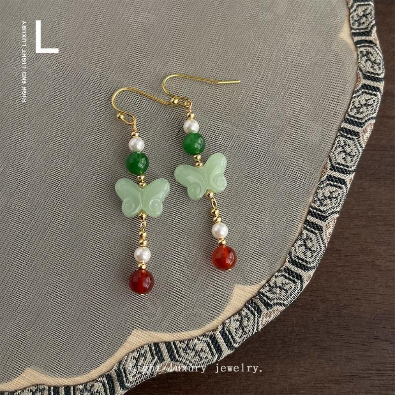 New Chinese-style Handmade Design - Retro Court-style Hanfu Accessories and Ancient Decorative Items - Ear Pendants and Earrings