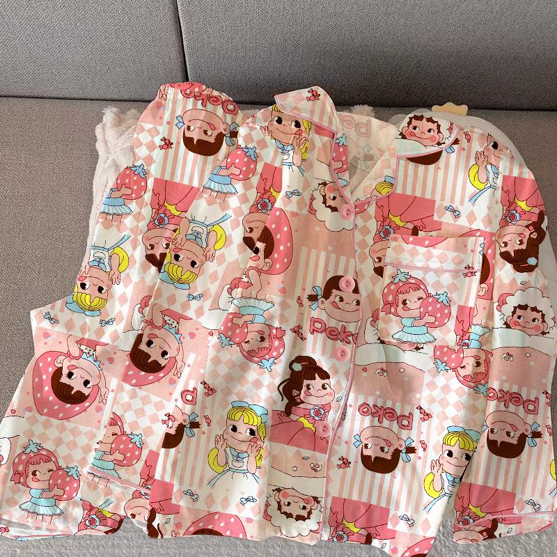 Sweet Wind Fuji Home Same Pajamas Women'S Autumn Long Sleeve Suit Cute Student Homewear Real Shoot