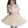 XHSUKADO Lolita JSK Jumper Skirt with Dreamy Cute Gothic Lolita Outfit with Ruffles and Mori Girl Princess Lolita Idol Size M Ribbon, Women's