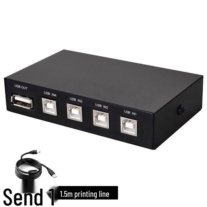 4-Port USB Switcher Printer Splitter: Share 1 Printer with 4 Computers