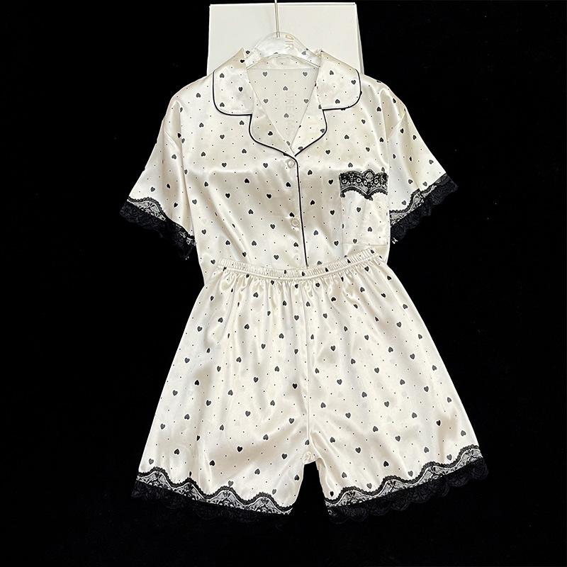 Summer Sweet And Gentle Pink Short Sleeve Shorts Pajamas Ladies Wind Suit Loungewear