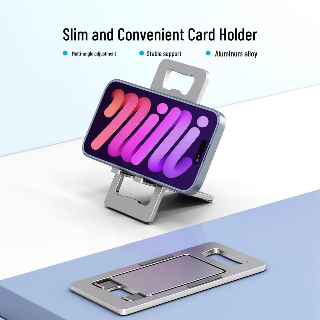 Ultra-Thin Foldable Aluminum Phone and Tablet Stand - Portable, Multi-functional, Universal Holder