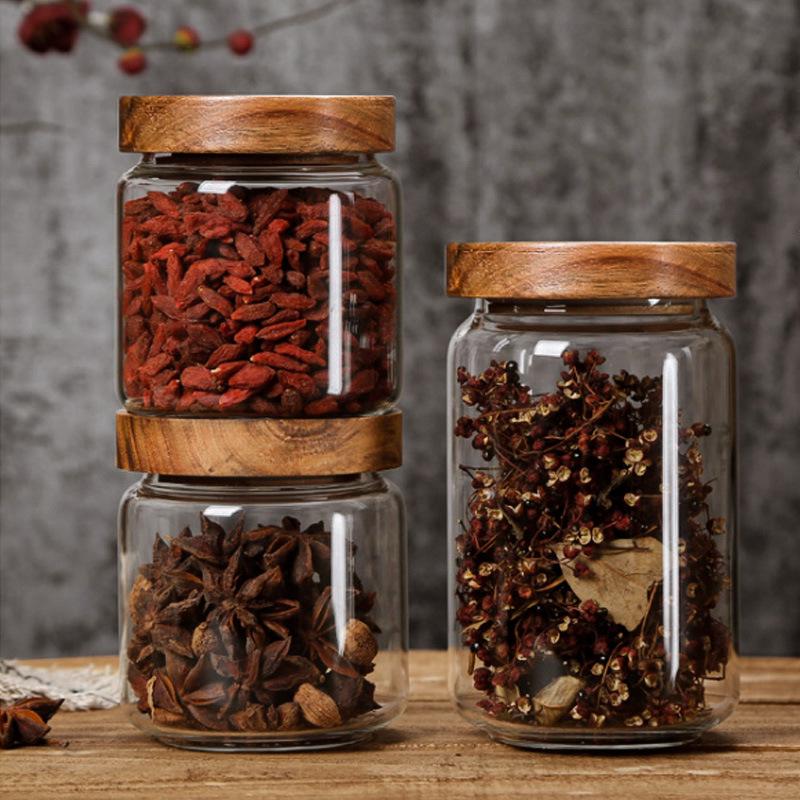 Transparent High Borosilicate Glass Storage Jar for Coffee Beans, Tea, and Grains