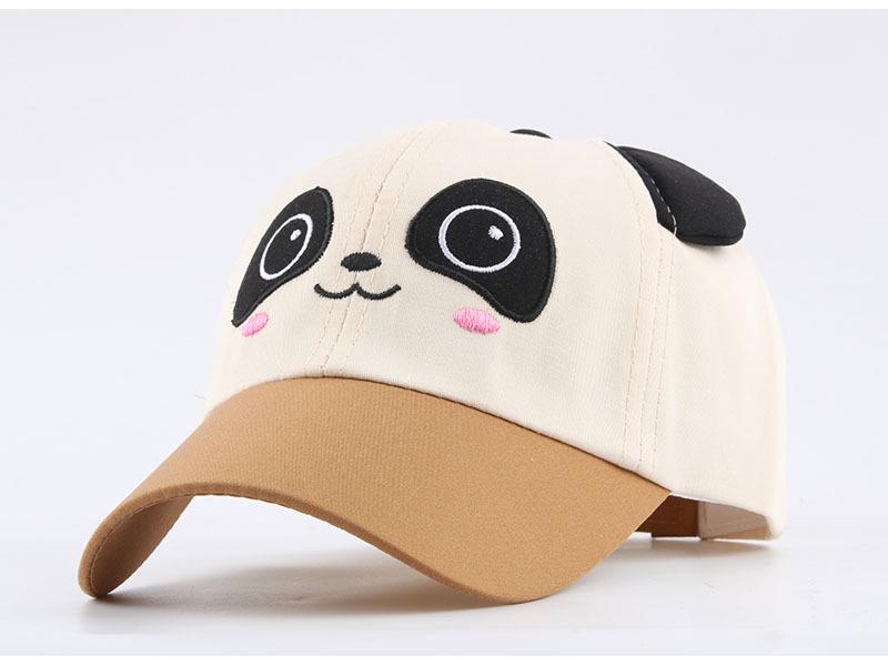 Super Cute Panda Cartoon Kids' Baseball Cap - Spring, Thin Style with Girls' Duckbill Option.